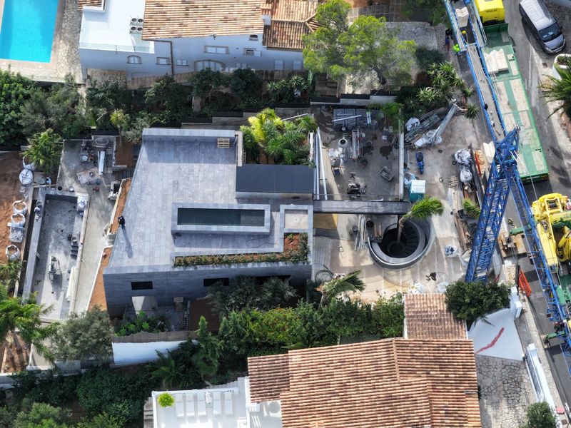 Aerial view of the villa